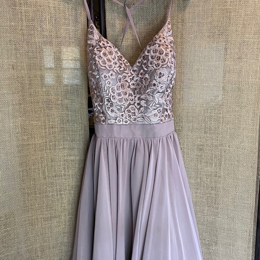 Women's PROMGIRL dance party flirty dress Small Mocha